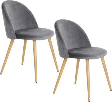 Upholstered Velvet Dining Chair Mid Back Armless with Wood Legs for Home Kitchen Bedroom Living Room