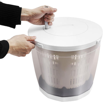2 in 1 Manual Washing Machine, Non-electric Hand Crank Clothes Washer Traveling Outdoor Wringer Washer Mini Compact