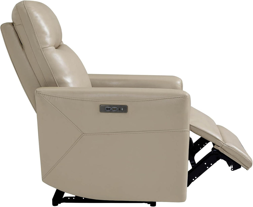 Genuine Leather Power Recliner Chair for Adults, Electric Wall Hugger Recliner , Modern Living Room and RV Recliner