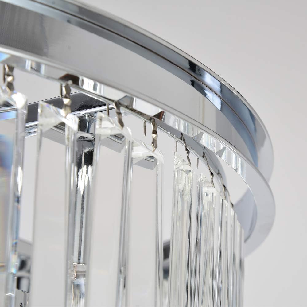 Inspired Odeon Style 9-Light Chrome Crystal 4-Tier Modern Chandelier Dia 23.6"