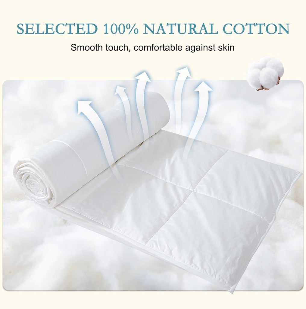 Summer Lightweight Wool Comforter - Breathable & Thin Duvet Insert for Hot Sleepers