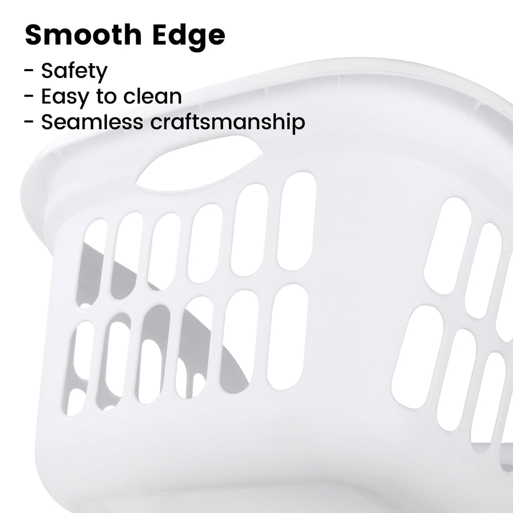 Laundry Basket with Hip Hold 10-Pack - 50L/1.5 Bushel Stackable Plastic Hamper with Vented Holes - Clothes Hamper