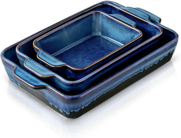 Bakeware Set, Ceramic Dish, Rectangular Casserole Dish, Lasagna Pan, Pans for Cooking, Cake Dinner, Kitchen, 9 x 13
