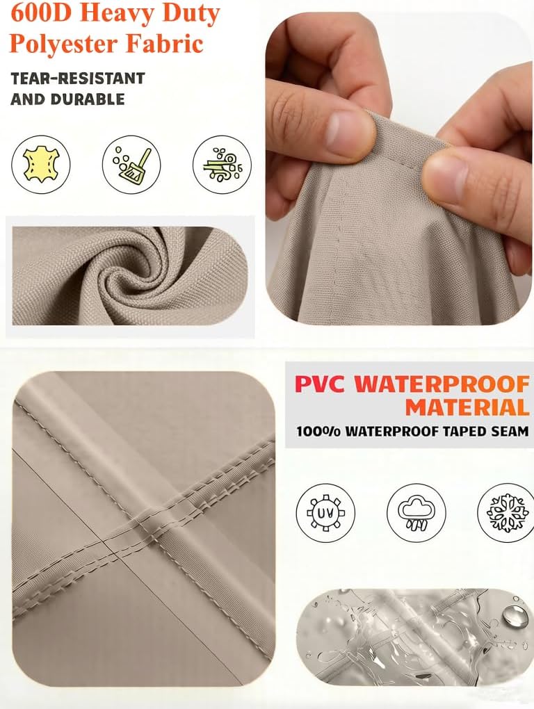 Round Patio Table Cover Outdoor Furniture Waterproof 76" Dia