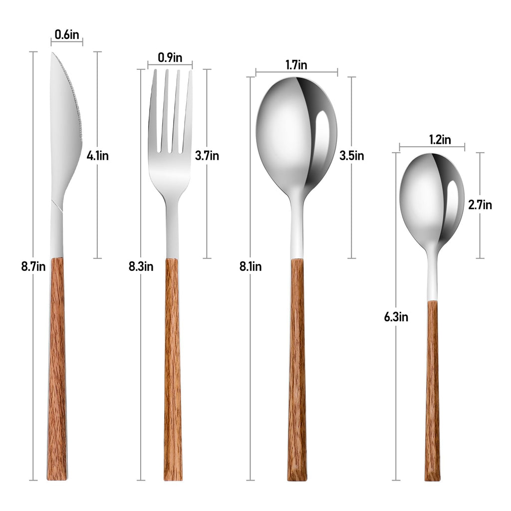 Stainless Steel Flatware Set for 4, Cutlery Utensils Set Include Knives/Forks/Spoons Service for 4, Mirror Polished