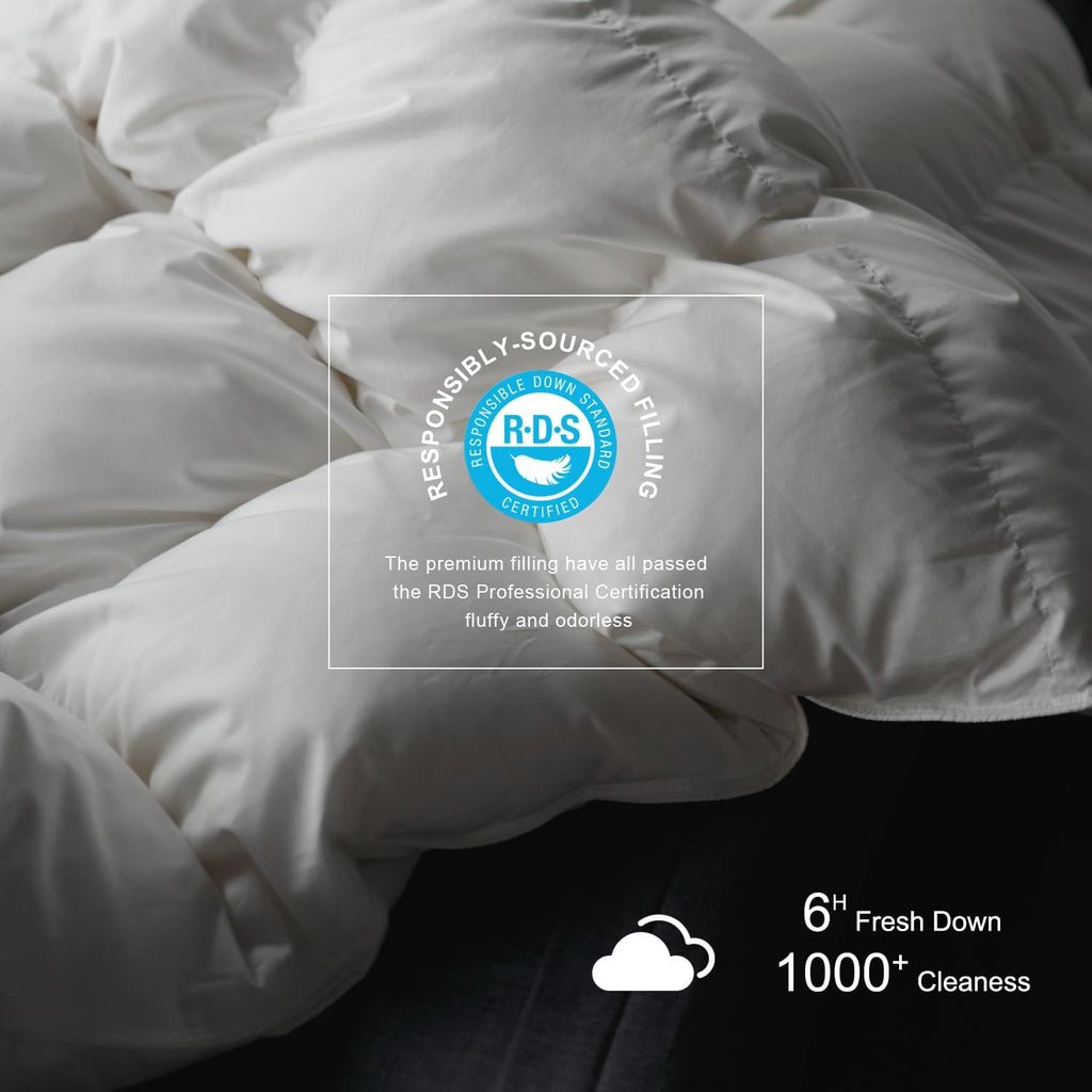 Premium Feathers Down Comforter Twin All Season White Duvet Insert