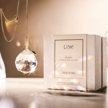 Modern Sympathy Gift - 40mm Crystal Memorial Suncatcher with 14K Gold-Plated Chain, Ready-to-Gift Keepsake with