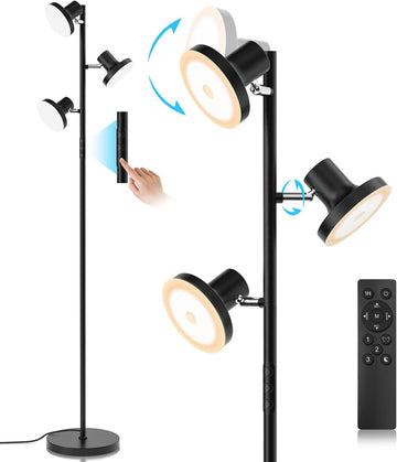 36W LED Tree Floor Lamp, Modern Dimmable Standing Lamp with Remote & Touch Control, 4 Color Temperat
