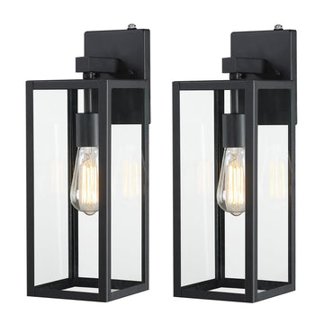 18 Inch Outdoor Wall Light Dusk to Dawn, 2 Pack Outdoor Lanterns for Porch, Large Outdoor Sconce Lights with