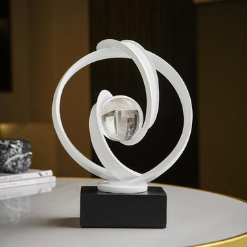 White Statue Decor , Abstract Art Sculptures Home Décor Accents for Coffee Table TV Stand Bookshelf, Resin