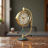 Quartz Movement Brass Mantel Clock with Long Power Reserve