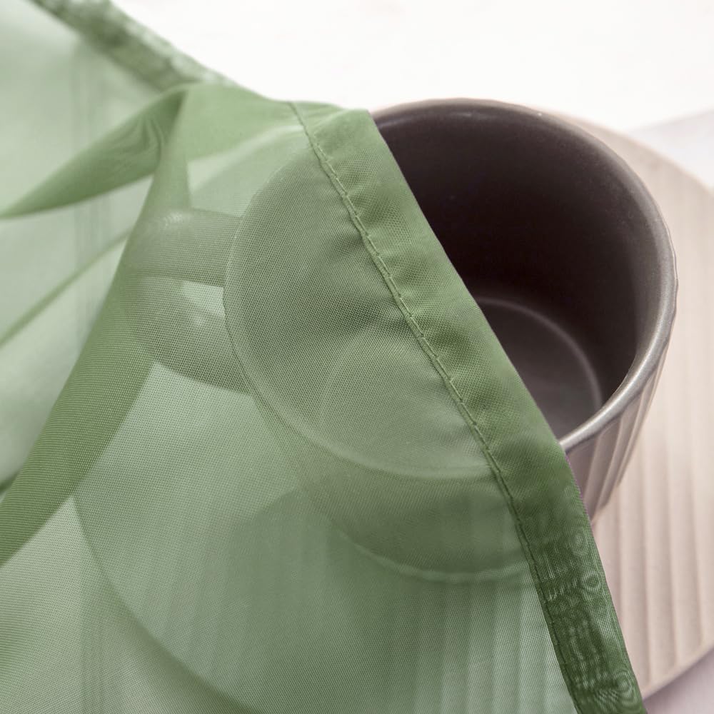 Spring Window Valance Half Sheer Curtain Valance Rod Pocket Voile Drape Extra Wide for Kitchen Cafe Bathroom Small