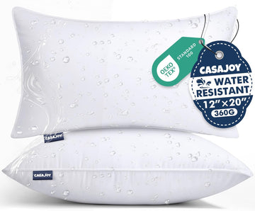 Outdoor Pillows 12x20 Water Resistant Lumbar Pillow Insert - Set of 2