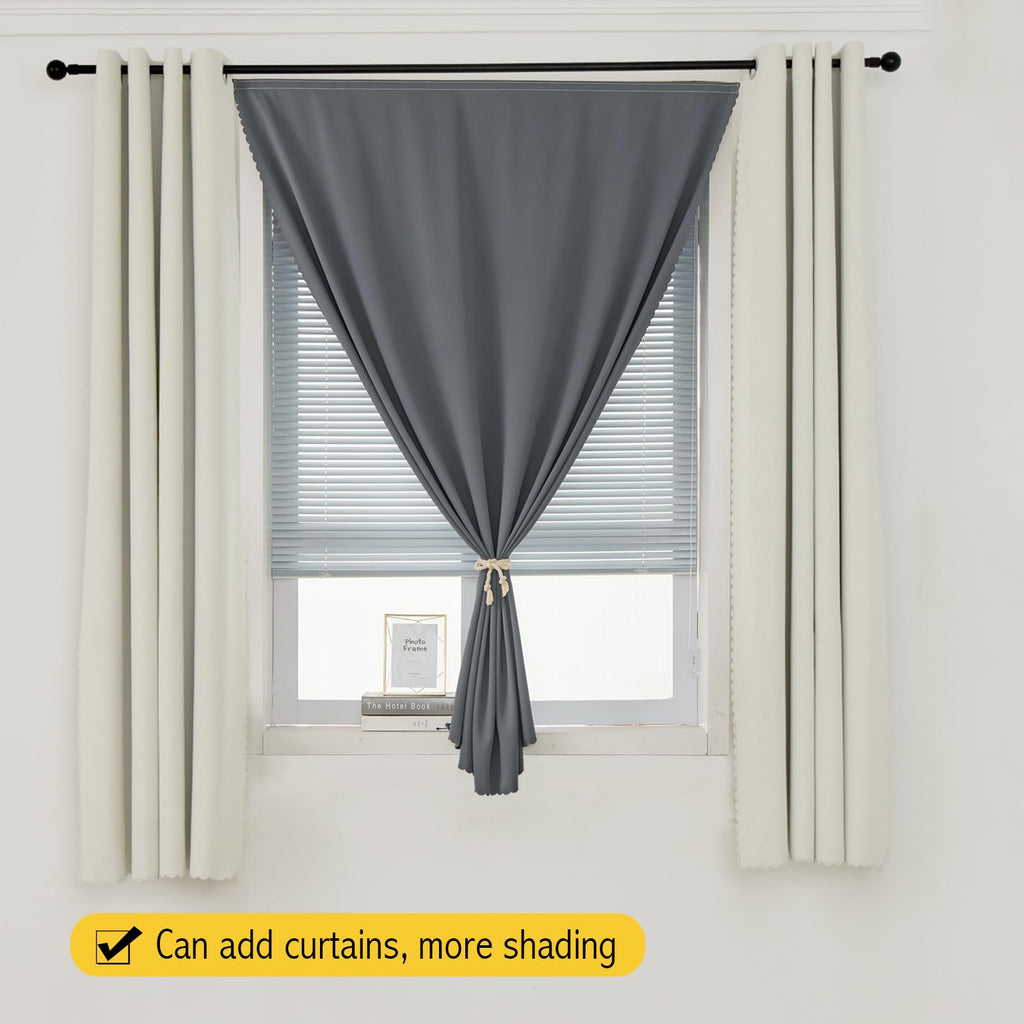 Magic Tape Stick On Curtains Window Shades Pull Down Blackout Window Cover Blackout Curtains No Drillng Self Adhesive