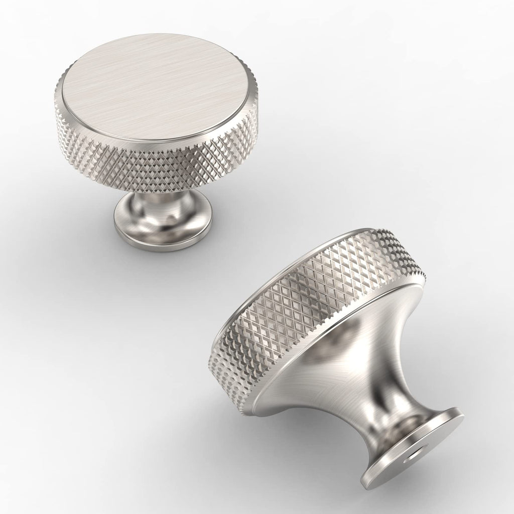 30 Pack Polished Chrome Knurled Cabinet Knobs Kitchen Cabinet Handles for Drawer Dresser, Cupboard and Wardrobe ZH0036