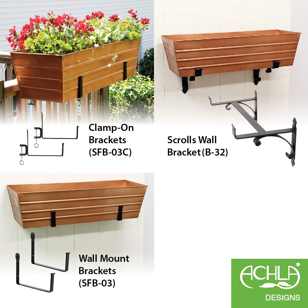 Plated Flower Box, Window Flowerbox Planter, Large, Copper