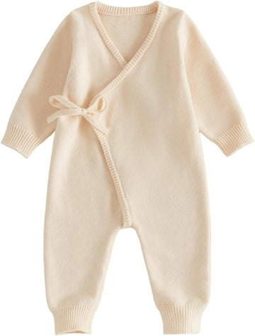 Outfit Baby Boy Knit Wrap Sweater Romper Jumpsuit