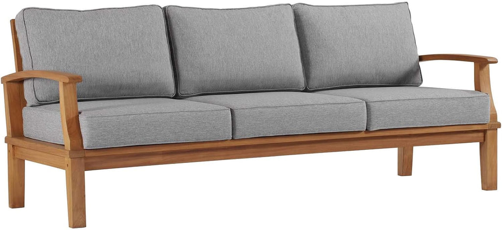 Marina Outdoor Patio Teak Sofa in Natural Gray