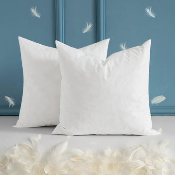 22x22 Pillow Inserts 2 Pack, Feather Down with Cotton Fabric Pillows - Set of 2