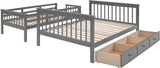Twin Over Full Stairway Bunk Bed with Drawers