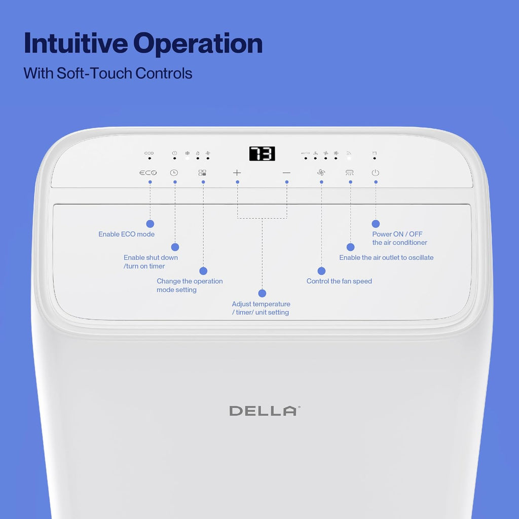 14000 BTU Ultra Quiet Inverter Portable Air Conditioner Works with Alexa Cools Up To 450 Sq. Ft. Smart Wifi Portable
