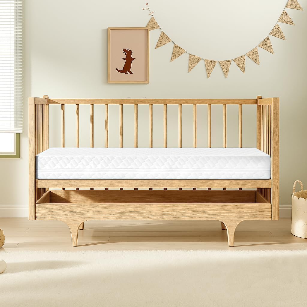 Crib Mattress, Dual Sided Memory Foam Toddler Bed Mattress | Breathable Removable and Washable Cover, 100% Knitted