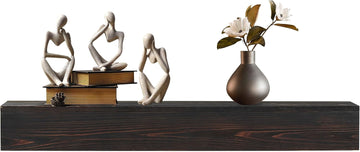 Rustic Floating Shelf, Handcrafted Wood Mantles for Over Fireplace - Wall Mounted Farmhouse Shelf with Invisible