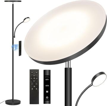 Floor Lamp-42W/4200LM Super Bright Floor Lamp,Dimmable 2-in-1 LED Floor Lamp