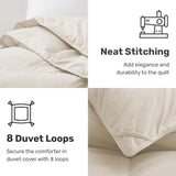 Goose Feather Down Fiber Comforter Queen, All Season Duvet Insert with Soft Downproof Cover