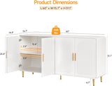 60" Sideboard Buffet Cabinet, Large Credenza Storage Cabinet, Modern Console Table with Doors and Shelves