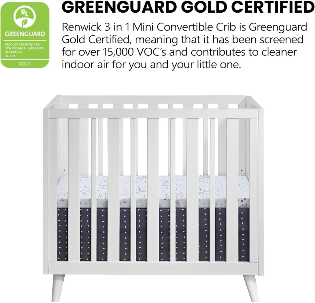 3 in 1 Mini Crib, White