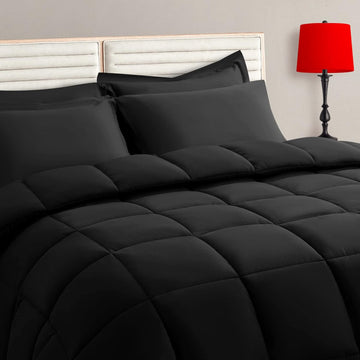 Comforter Set - 5 Pieces, Bed in a Bag Bedding Sets with All Season Soft Quilted Warm Fluffy Reversible