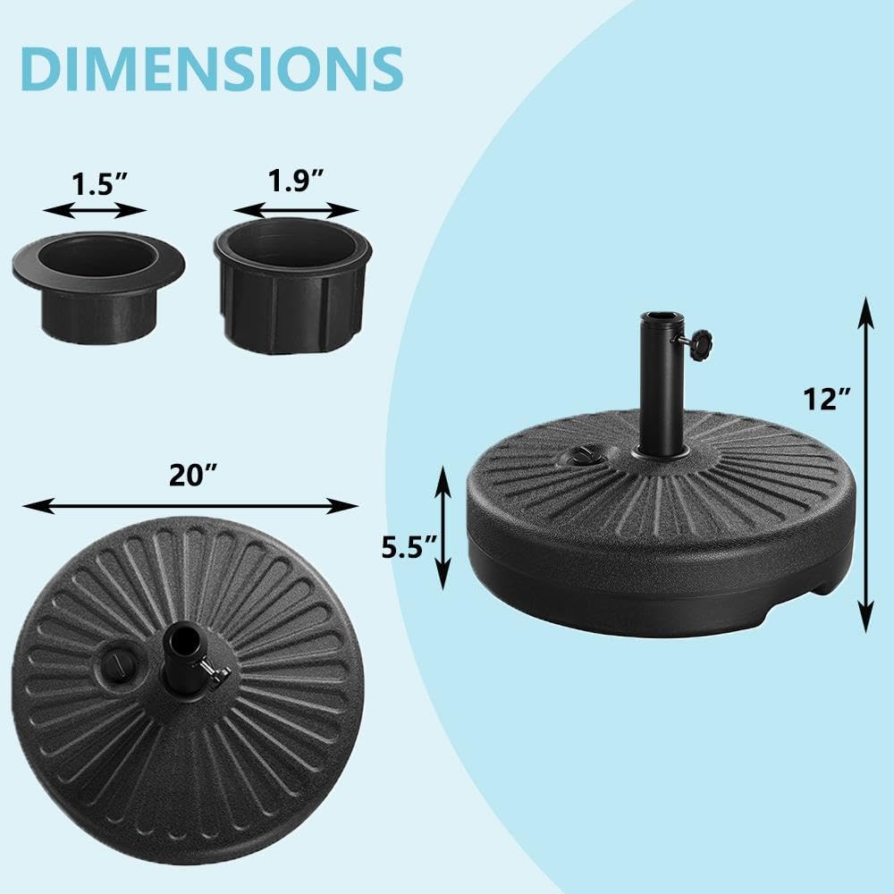 85.7lbs Capacity Fillable Round Umbrella Base