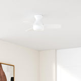 Ceiling Fans with Lights, 30 inch Low Profile Ceiling Fan with Light and Remote Control, Flush Mount, Reversible, 3CCT, Dimmable, Noiseless, White Ceiling Fan for Bedroom, Indoor/Outdoor Use A102-B0C61KD6TL