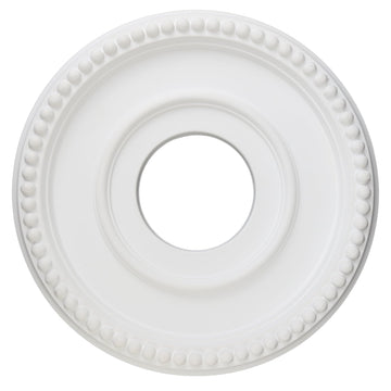 12 Inch OD x 4inch ID White Ceiling Medallion Plate - PU Plastic Decorative Cover for Fan, Light Fixtures, Chandelier
