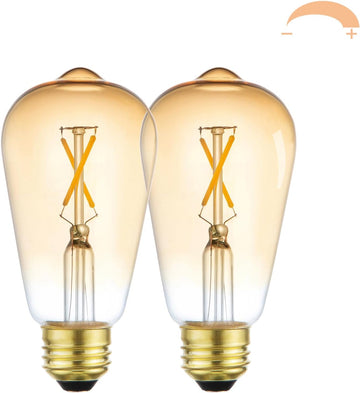 LED Light Bulbs, Dimmable Vintage Light Bulb 25 Watt Equivalent, E26 Filament Bulbs, ST19 Antique Amber Glass Bulbs