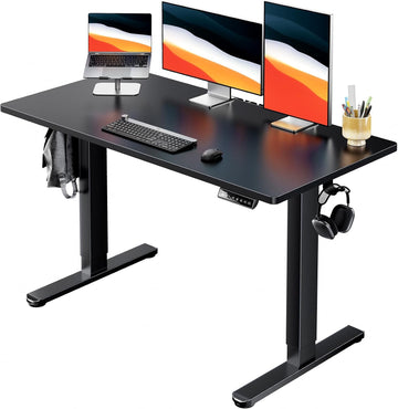Electric Standing Desk, Whole Piece Desktop, Adjustable Height Computer Desk, 4 Height Memory Settings, Sit Stand Up