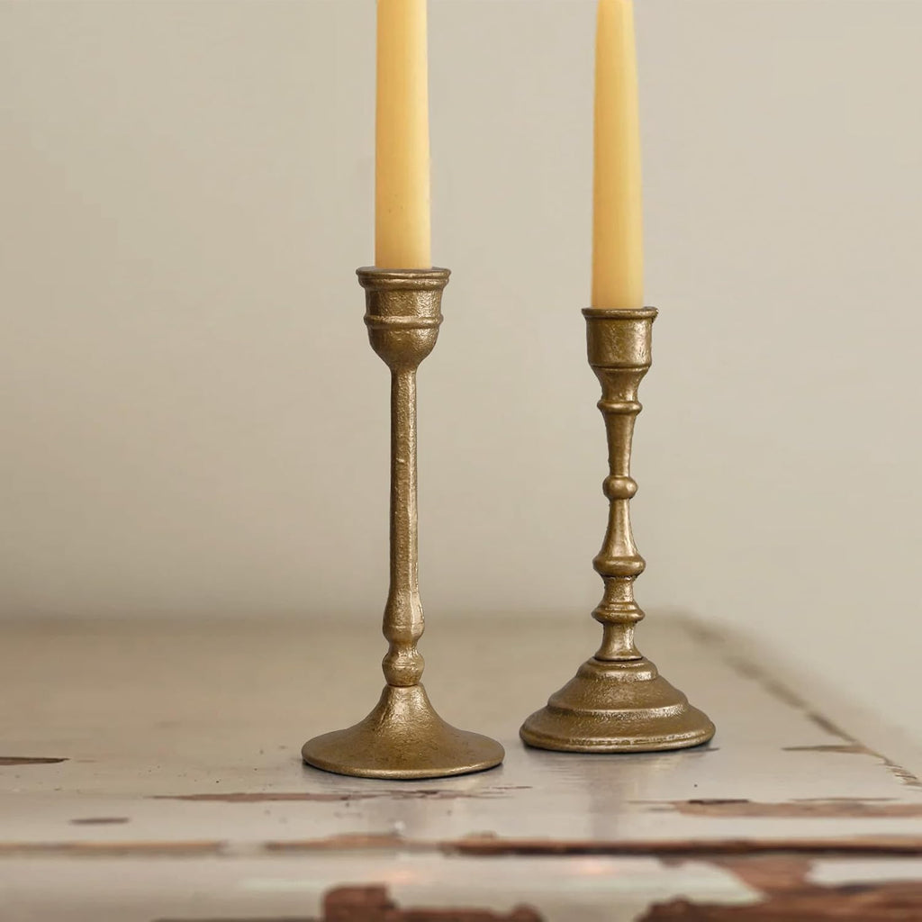 Iron Taper Candle Holder - Set of 2 Decorative Candle Stand - Candlestick Holder for Wedding, Dinning, Party