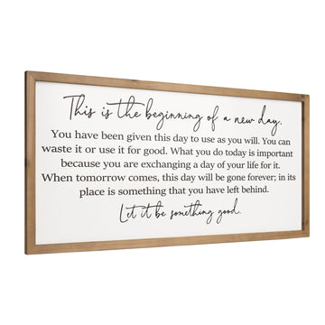 Motivational Wall Decor, 31.5x15.7 Inches Large Wooden Quote Wall Art Framed, Home Office School Inspirational