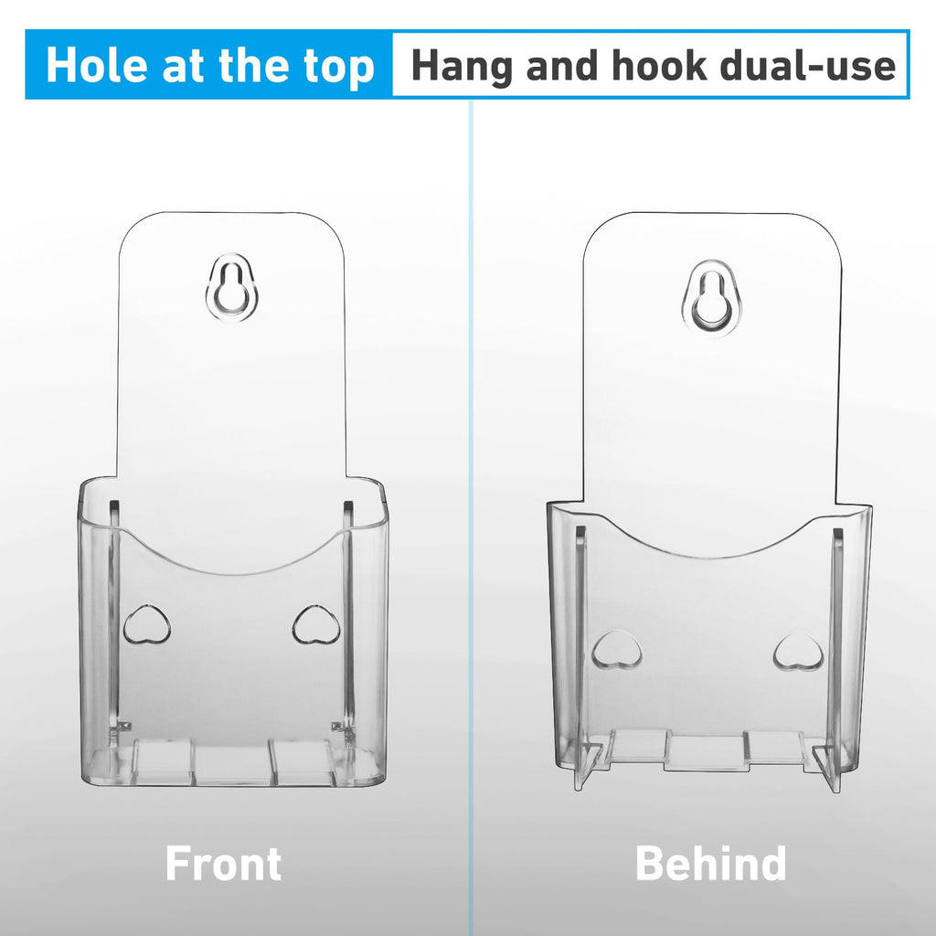 Acrylic Brochure Holder 4 Inches, Clear Flyer Sign Holder, 6 Pack