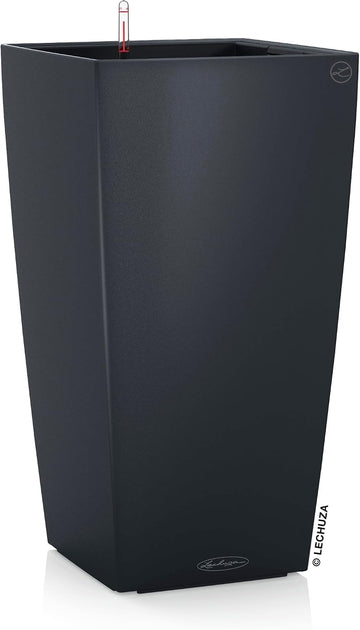 Color 40 Slate, Self-Watering Tall Planter, H29.5 L15.7 W15.7 in