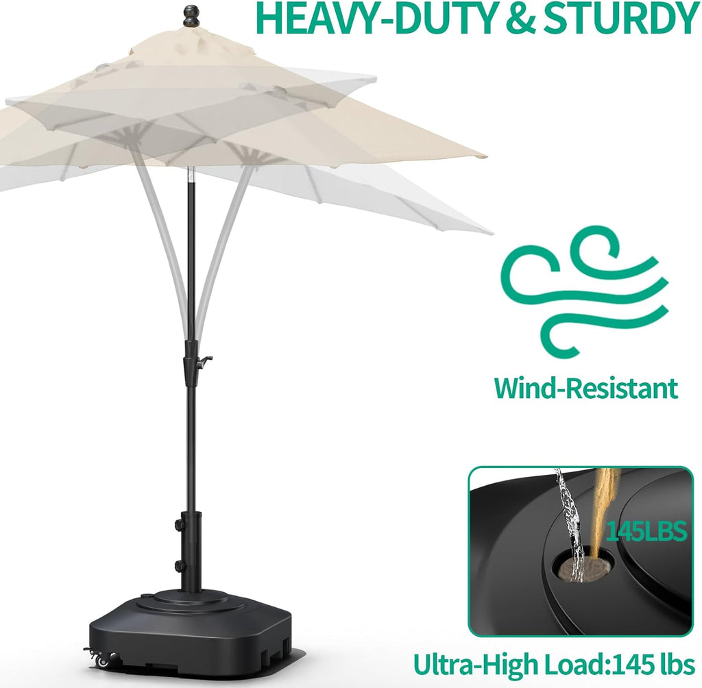 Extra Large Fillable Umbrella Base with 5 Wheels