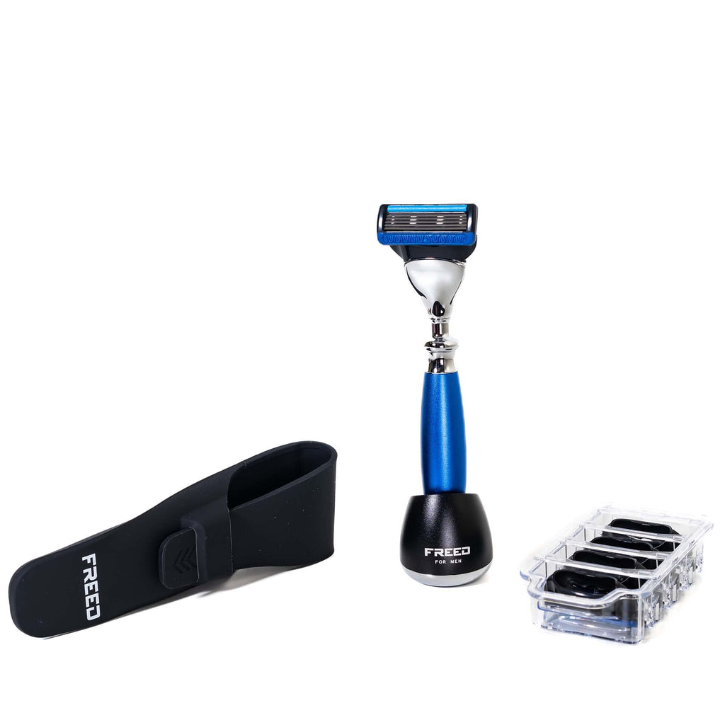 Monarch 4-Piece 5-Blade Razor Shaving Set Men's Safety Razor Grooming Gift Set with Alloy material handle Shaving for