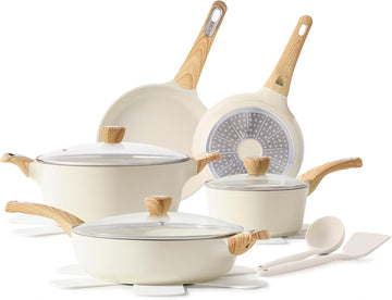 Ceramic Cookware Sets, Pots and Pans Set Non stick, 14 Piece Induction Cookware, Non toxic Healthy Non Stick Kitchen