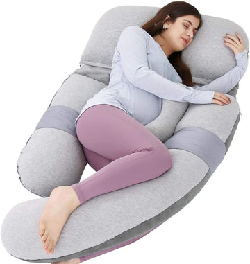 60in Full Body Pillow | Nursing, Maternity and Pregnancy Pillow | Extra Large U Shaped Sleeping Pillow with Removable