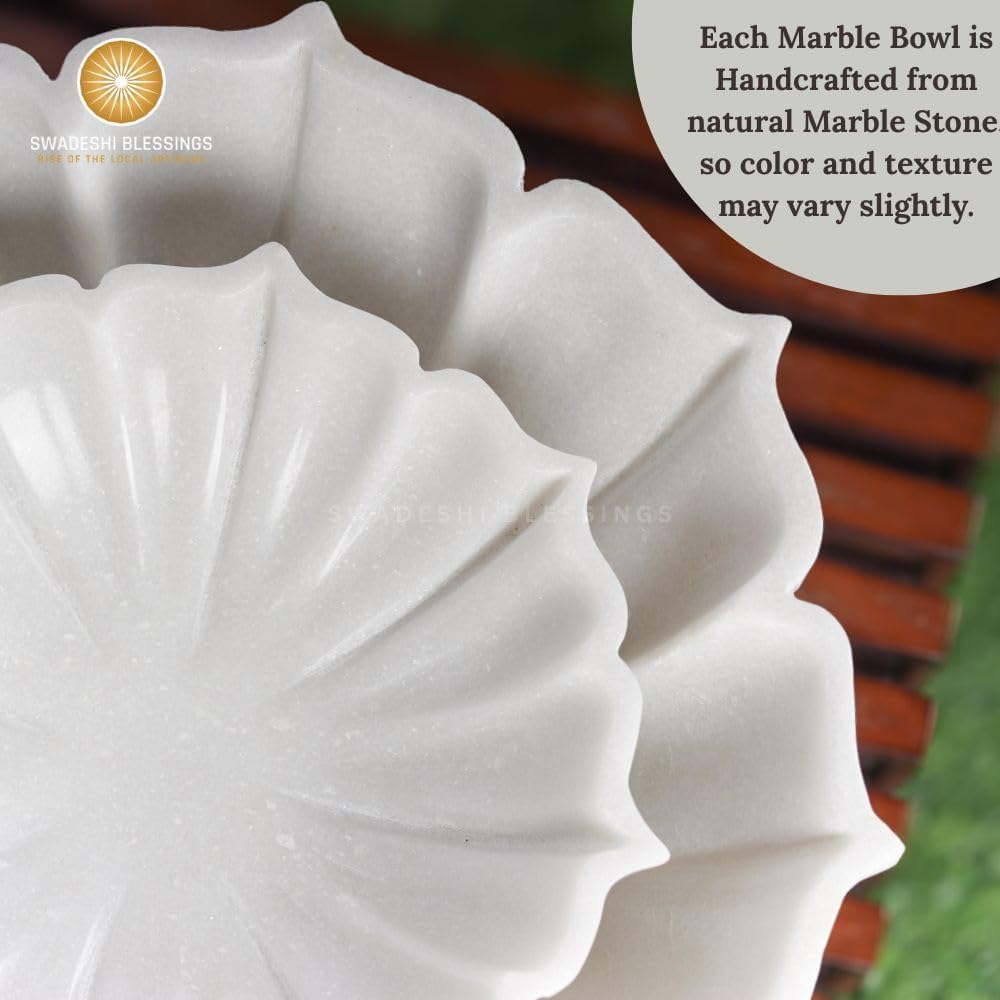 HandCrafted Marble Lotus Bowl/Organic Modern Home Decor Bowl/Fruit Bowl/Vintage Ring Dish/Decorative Flower