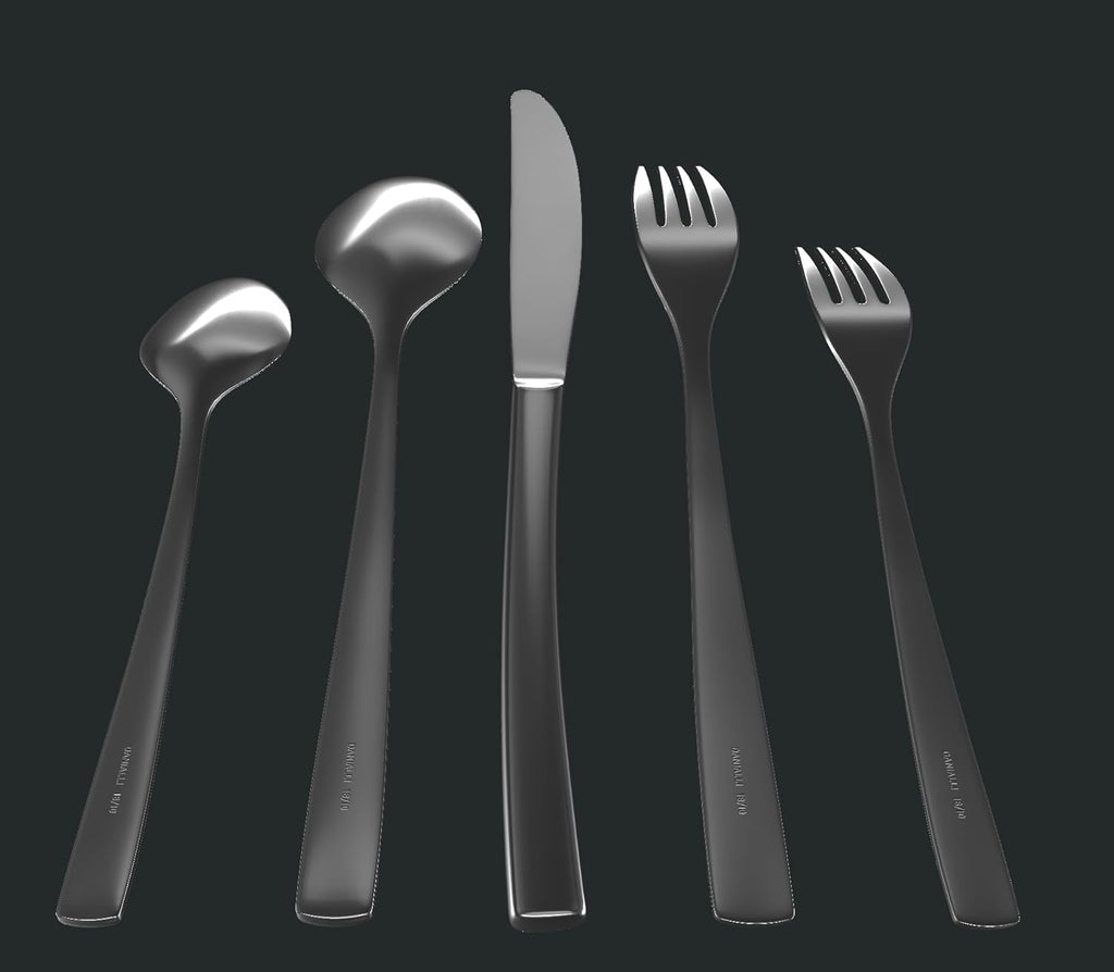 Modern Sleek Silverware Set - 18/10 Stainless Steel Flatware Set for Elegant Dining - Dishwasher Safe Cutlery Set