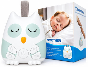 Portable Baby White Noise Sound Machine for Sleeping, Cry Activated Sensor, 20 Sounds for Kids, Night Light, Timer, for