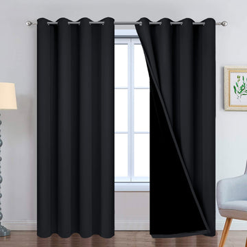 Black 100% Blackout Curtains 84 Inches Long 52" Wide