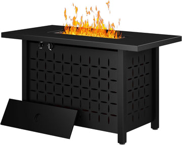 43 Inch Propane Fire Pit Table, Outdoor Fire Pit 50,000 BTU Gas Fire Pit Table
